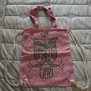 Reusable Owl Print Drawstring Bag
